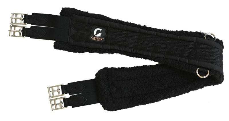 Black Gatsby chafeless fleece-lined English girth