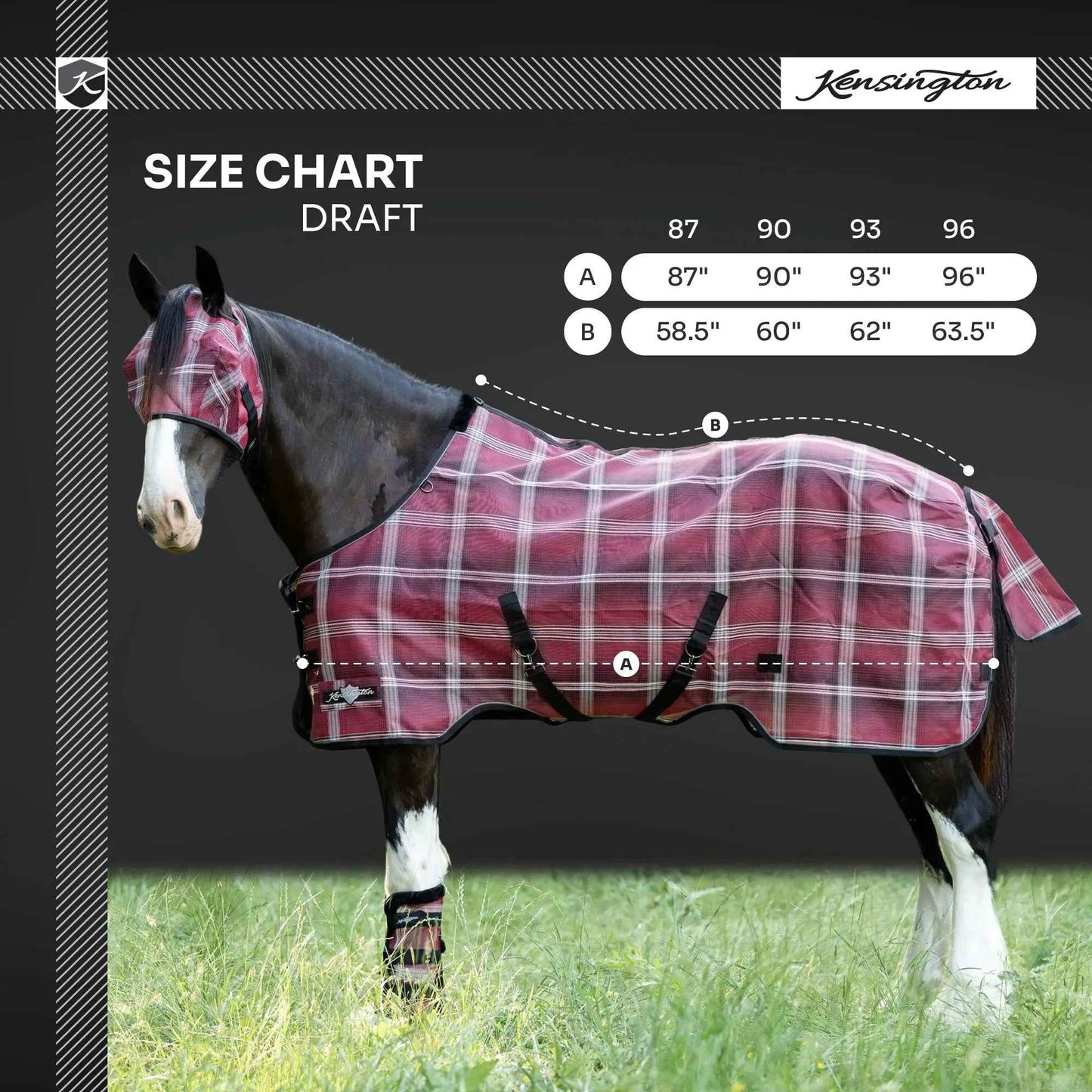Draft Horse Fly Sheet - 73% UV Protection & Breathable Comfort