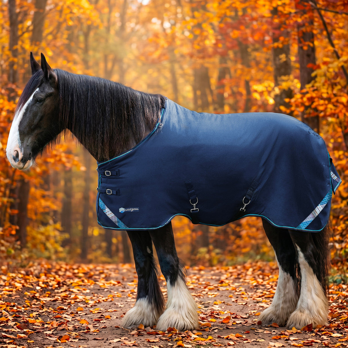 Kensington lightweight 80g draft horse winter turnout blanket in navy