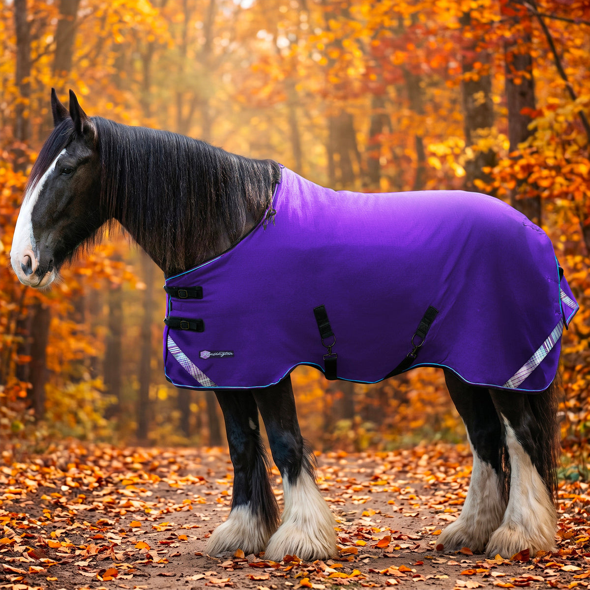 Kensington lightweight 80g draft horse winter turnout blanket in purple
