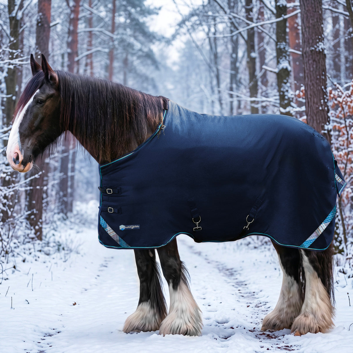 Kensington midweight 180g draft horse winter turnout blanket in navy