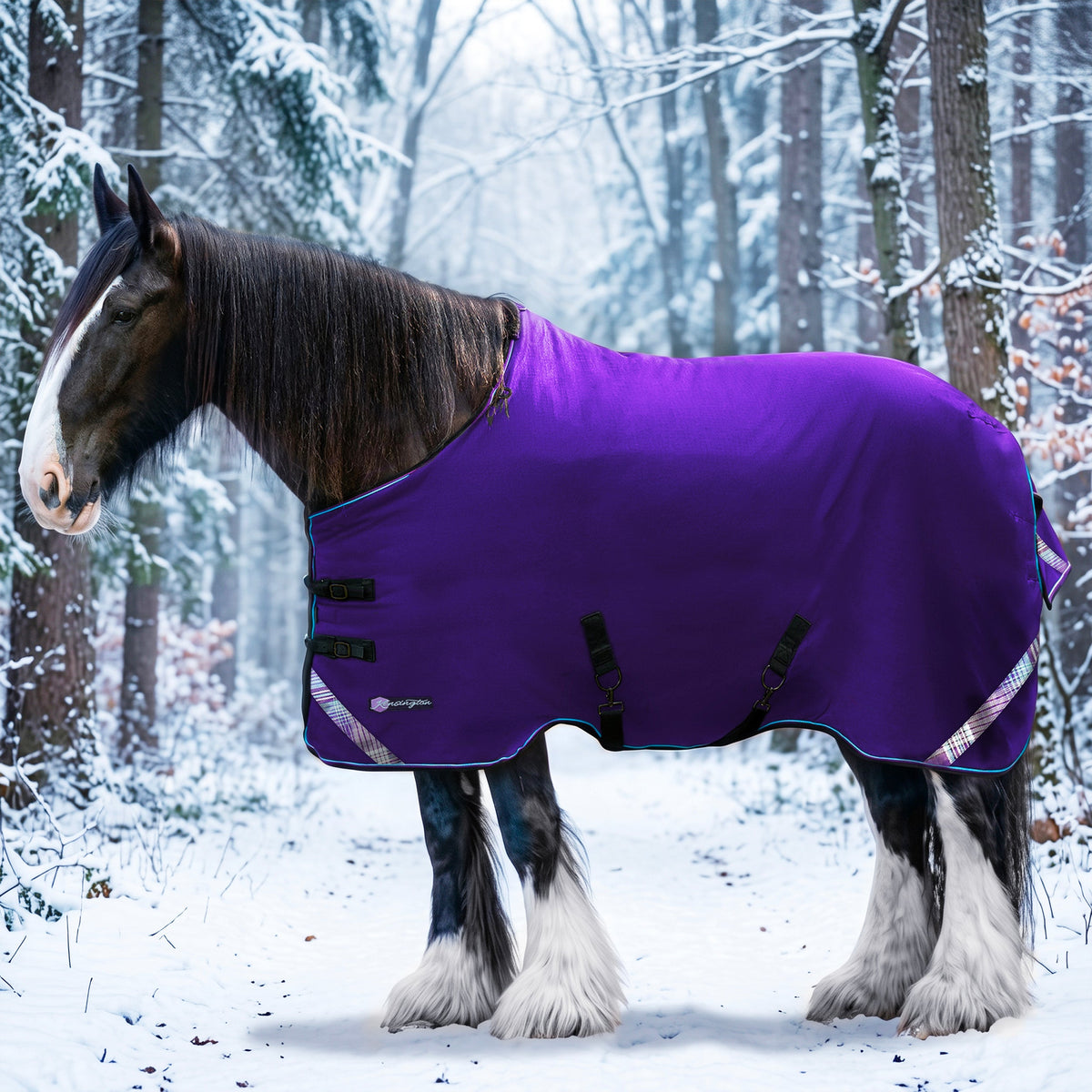 Kensington midweight 180g draft horse winter turnout blanket in purple