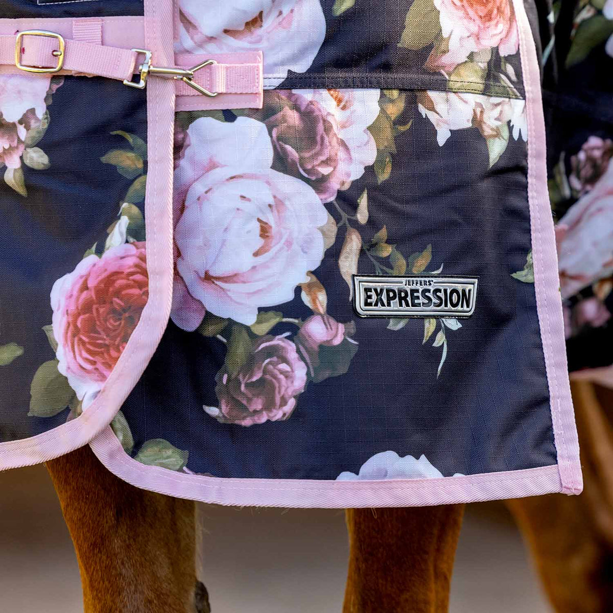 Draft horse turnout blanket in Rose Garden