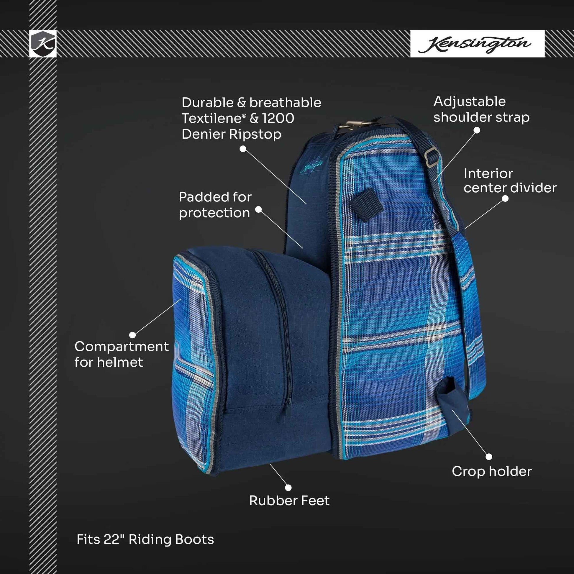 Padded English Boot Carry-all - Organize Your Tall Boots, Helmet, and Crop in Style
