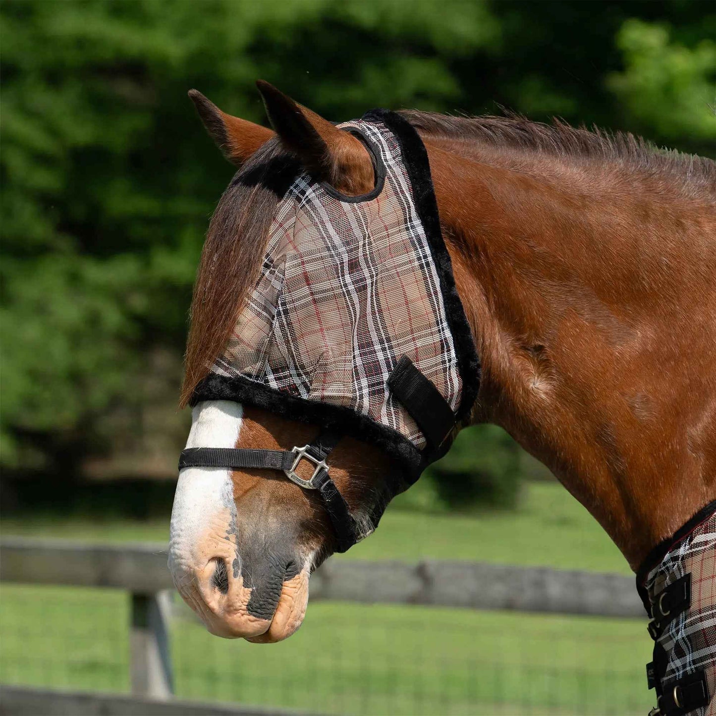 Fleece Trim Draft Horse Fly Mask