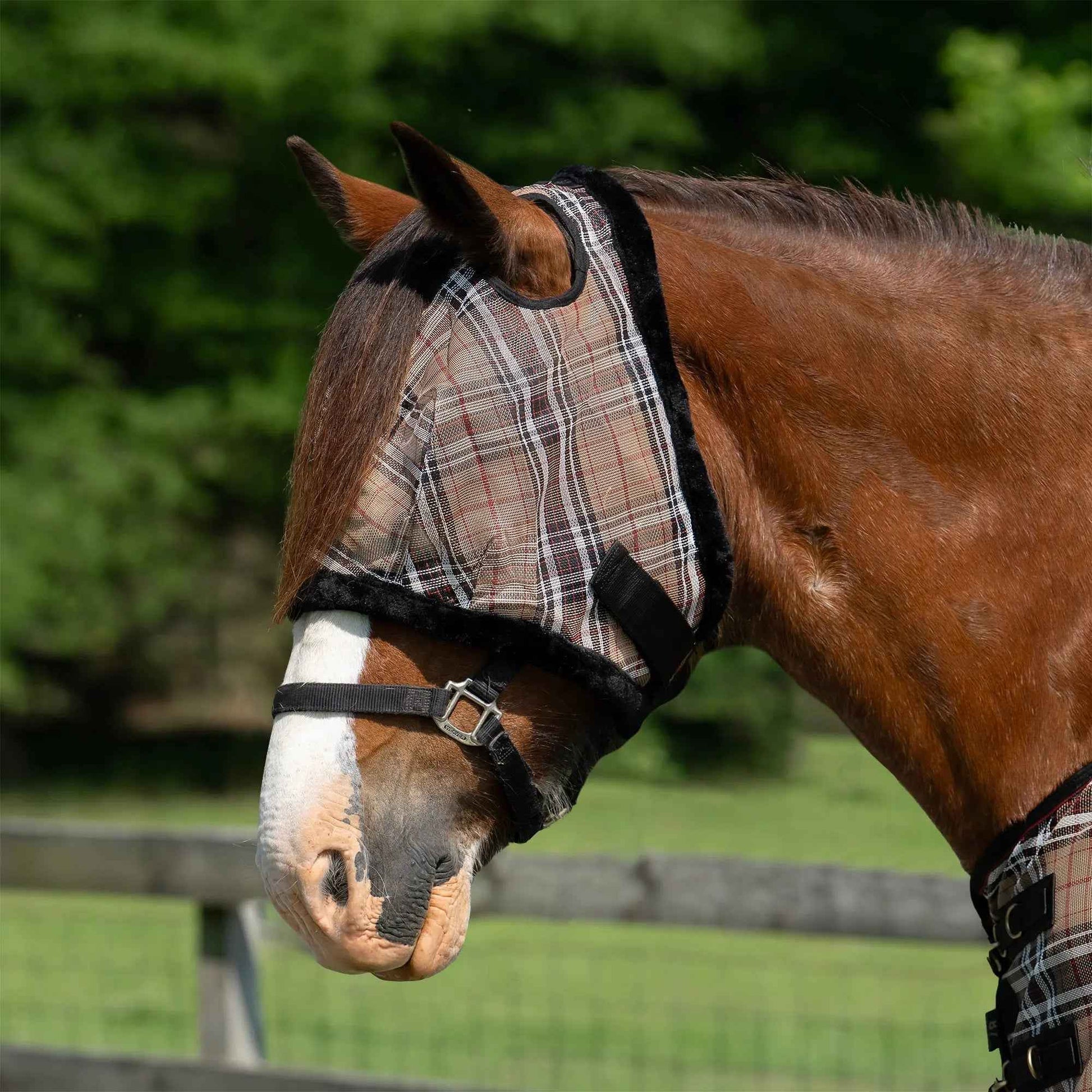 Fleece Trim Draft Horse Fly Mask