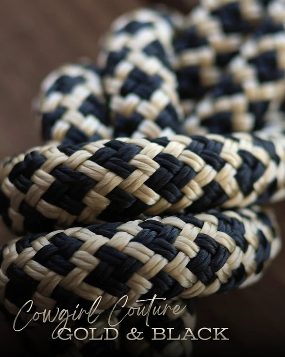 Gold and Black braided lead rope by HayChix