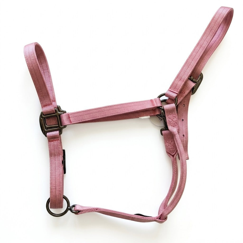 Draft Horse Adjustable Nylon Halter in Soft Pink